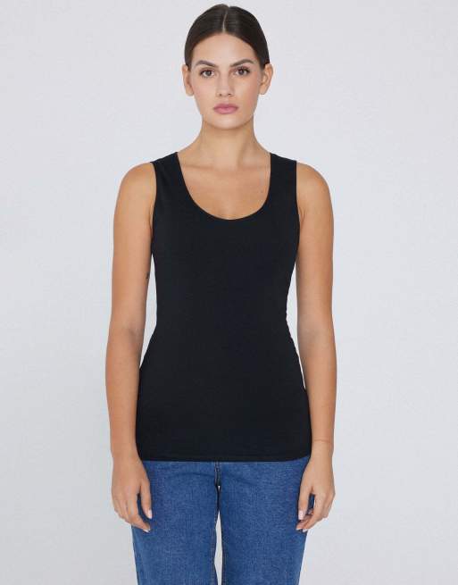Tezenis Camisole with wide straps in black, 3 of 5