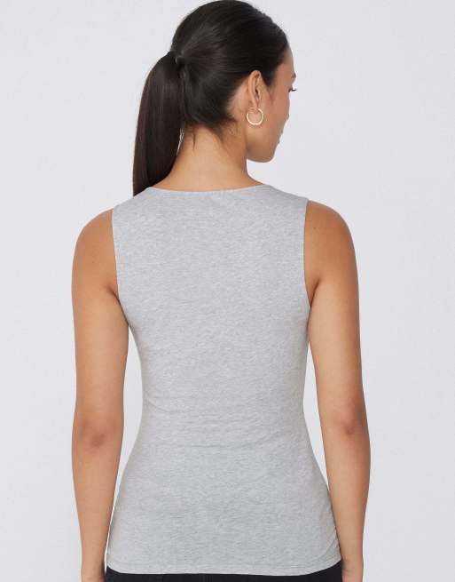 Tezenis Camisole with wide straps in mottled light grey, 2 of 5