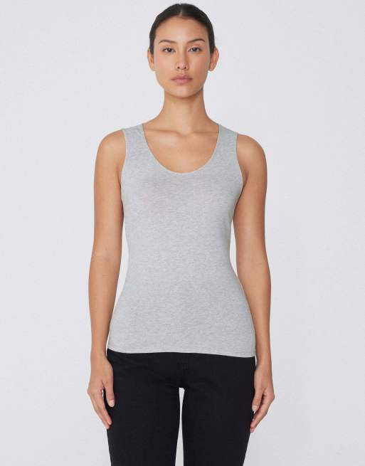 Tezenis Camisole with wide straps in mottled light grey, 3 of 5