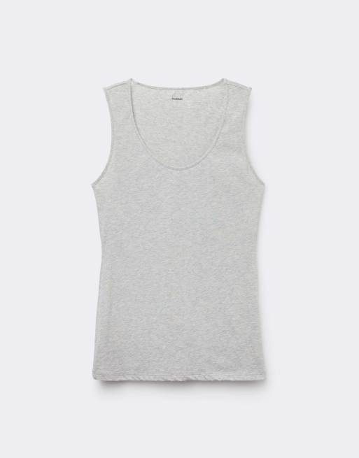 Tezenis Camisole with wide straps in mottled light grey, 5 of 5