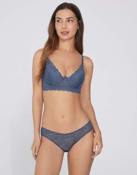 Tezenis Classic lace briefs in galactic blue - view 1