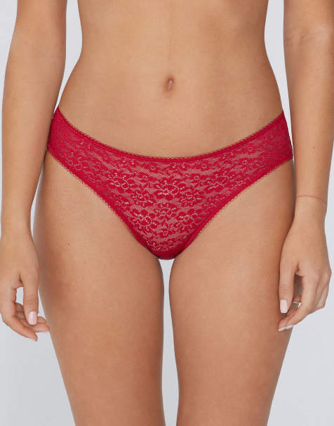 Tezenis Classic lace briefs in winter red - view 1