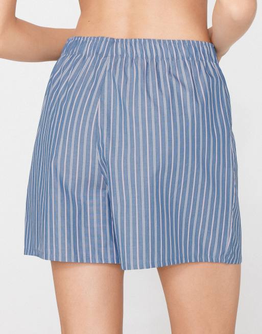 Tezenis Cotton canvas shorts in blue/pink stripes, 2 of 4