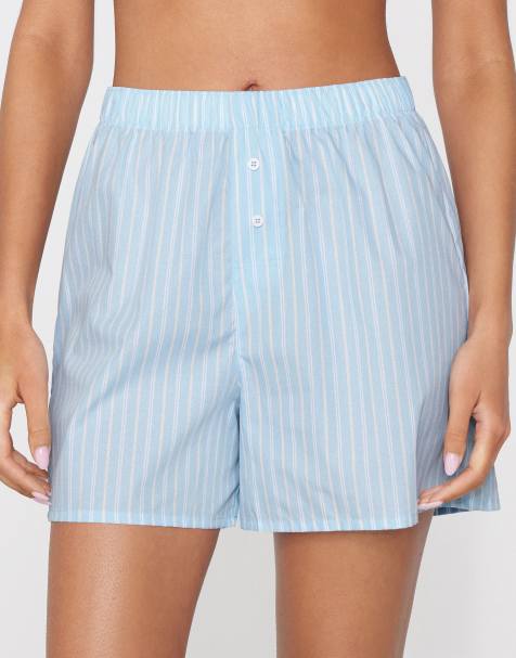 Tezenis Cotton canvas shorts in blue stripes - view 1