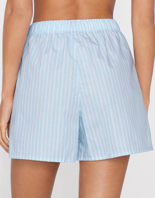 Tezenis Cotton canvas shorts in blue stripes, 2 of 4