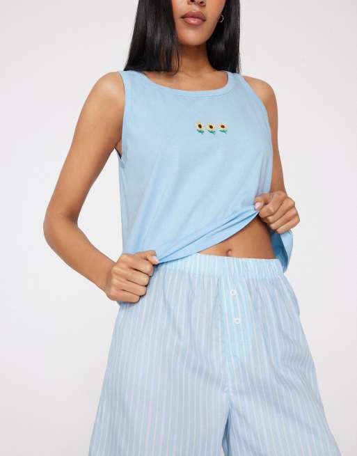 Tezenis Cotton canvas shorts in blue stripes, 3 of 4