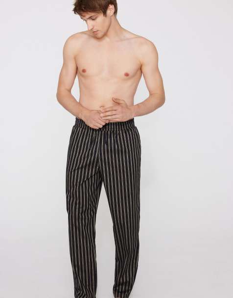 Tezenis Cotton canvas trousers with pockets in gessato nero - view 1