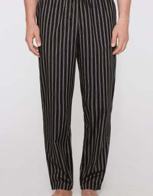 Tezenis Cotton canvas trousers with pockets in gessato nero