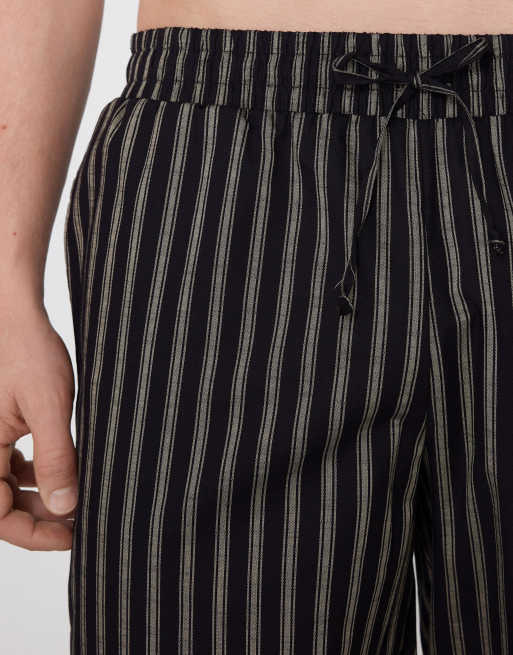 Tezenis Cotton canvas trousers with pockets in gessato nero, 3 of 5