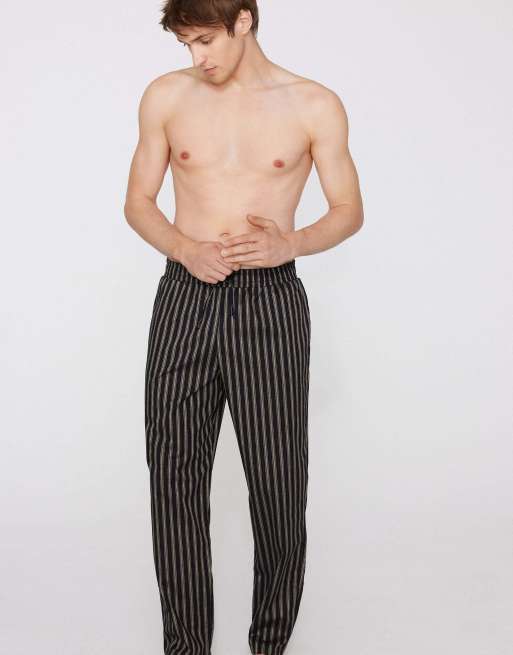 Tezenis Cotton canvas trousers with pockets in gessato nero, 4 of 5