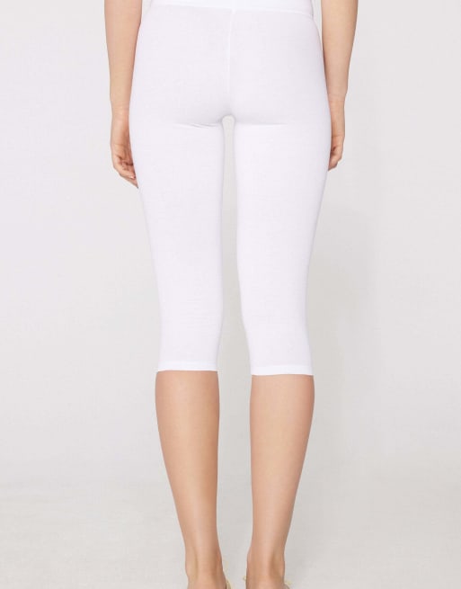 Tezenis Cotton capri leggings in white, 2 of 6