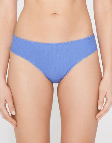 Tezenis Cotton cutie ribbed brazilian briefs in fairy blue - view 1