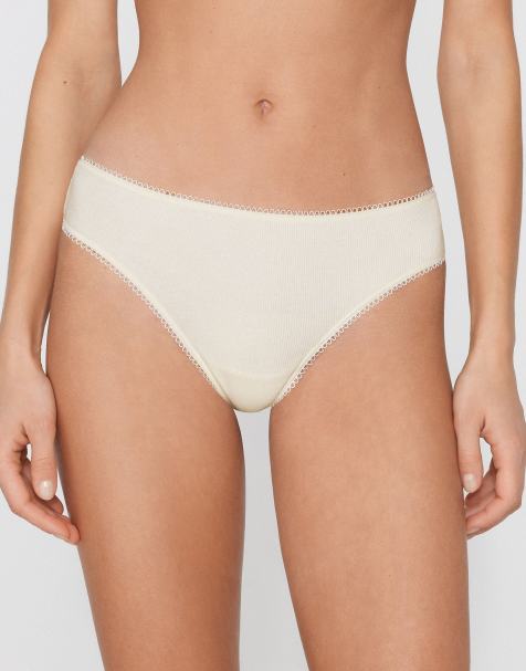 Tezenis Cotton cutie ribbed brazilian briefs in white pearl - view 1