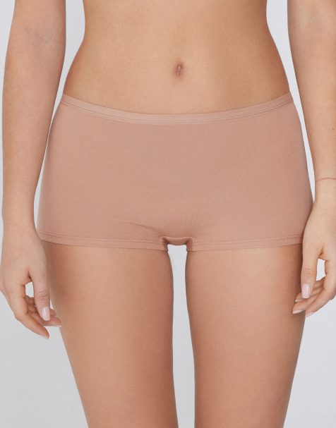 Tezenis Cotton french knickers in beige - view 1