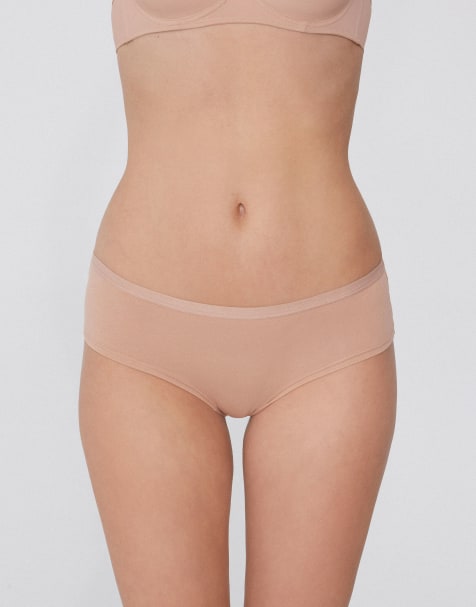 Tezenis Cotton french knickers in beige - view 1