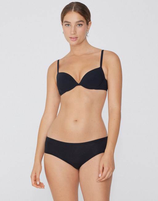 Tezenis Cotton french knickers in black, 4 of 6