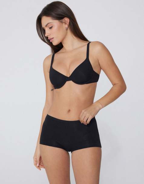 Tezenis Cotton french knickers in black - view 1