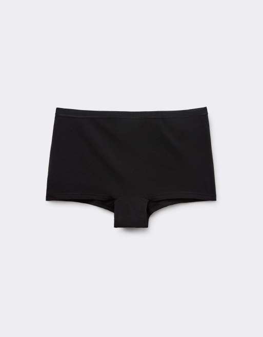 Tezenis Cotton french knickers in black, 5 of 5