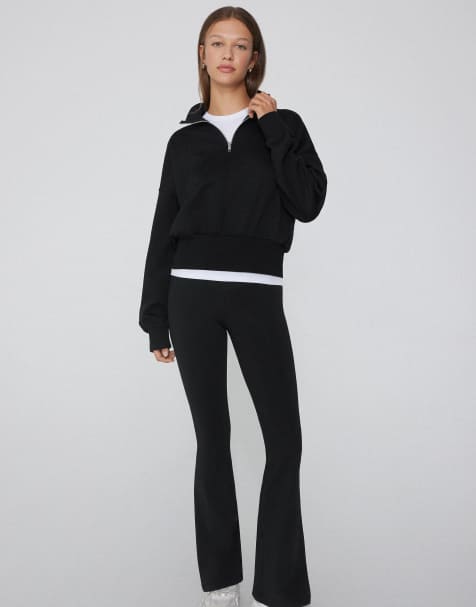Tezenis Crop sweatshirt with zip in black - view 1