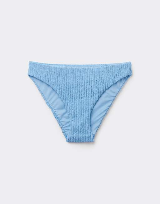 Tezenis Dreamy texture classic bikini bottoms in chiffon blue, 5 of 5