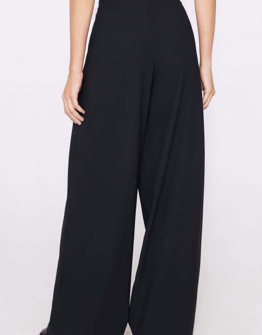 Tezenis Easy fit palazzo trousers in black, 2 of 5