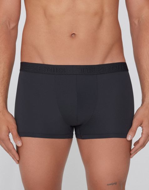 Tezenis Elastic microfibre boxers with logo in dark grey - view 1