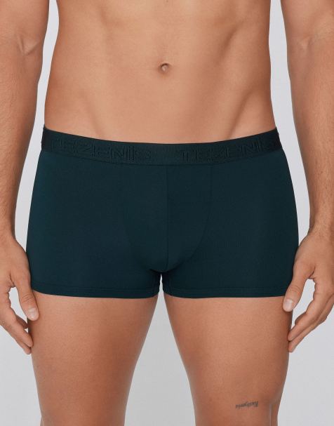 Tezenis Elastic microfibre boxers with logo in green - view 1