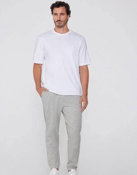 Tezenis Fleece trousers with pockets in mottled light grey - view 1