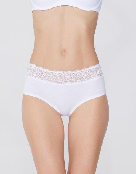 Tezenis French knickers with lace in white - view 1