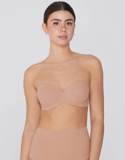 Tezenis Full coverage padded bandeau bra in beige