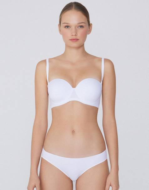 Tezenis Full coverage padded bandeau bra in white