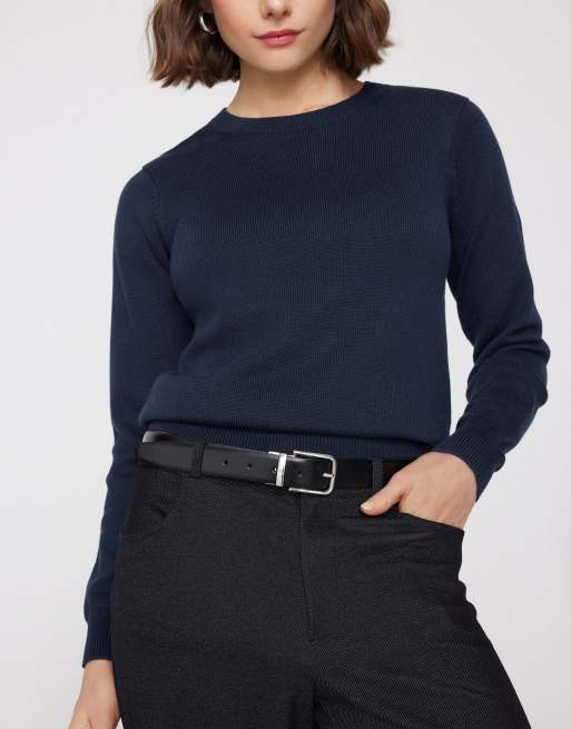 Tezenis Fully-fashioned round neck jumper in absolute blue, 3 of 4