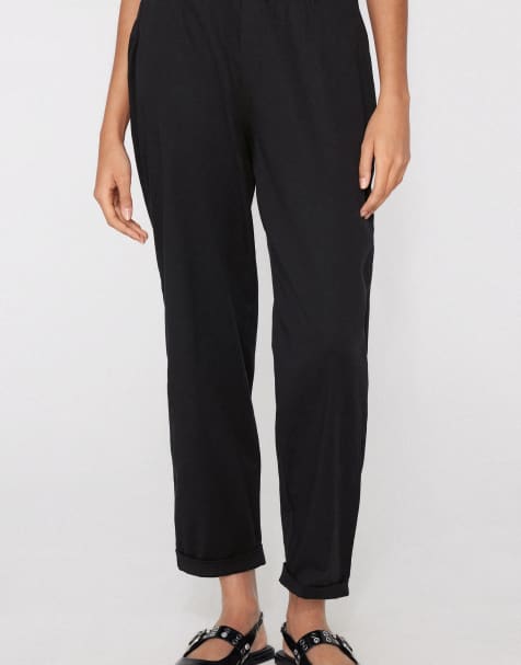 Tezenis Gabardine cigarette trousers in black - view 1