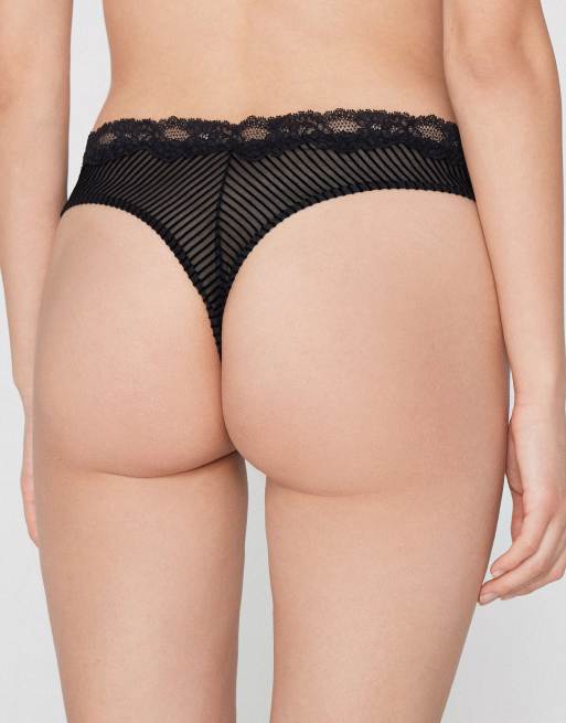 Tezenis Glam rib brazilian briefs in black, 2 of 5