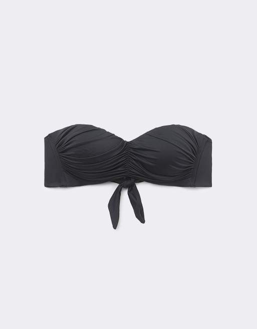 Tezenis Graduated bandeau bikini top in black, 5 of 5