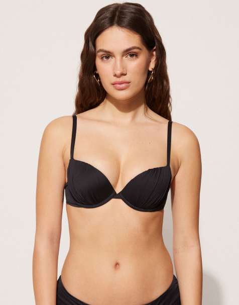 Tezenis Graduated push-up bikini top in black - view 1