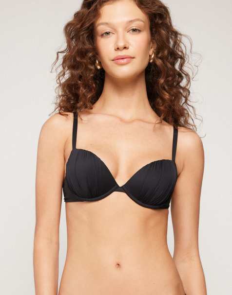 Tezenis Graduated push-up bikini top in black