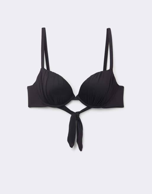 Tezenis Graduated push-up bikini top in black, 6 of 6