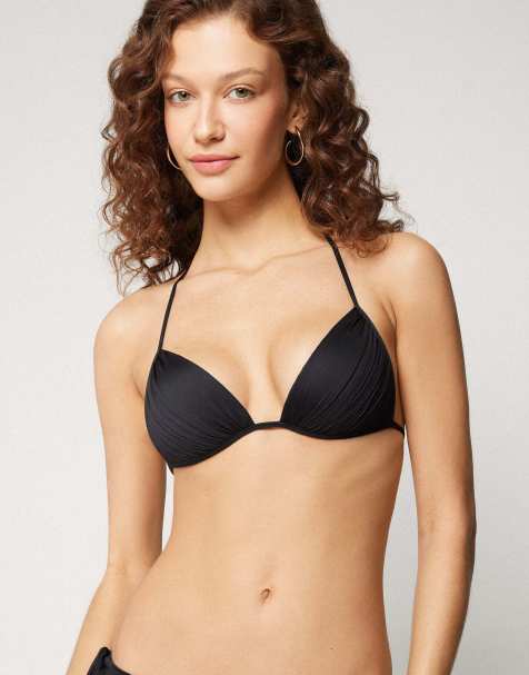 Tezenis Graduated triangle bikini top in black