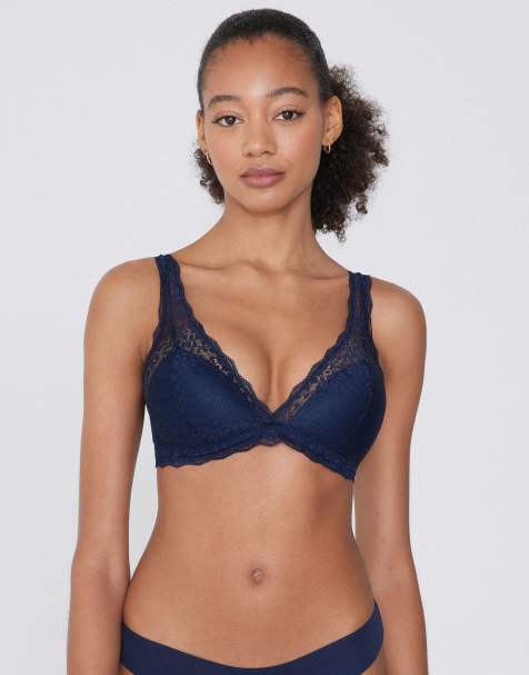 Tezenis Havana lace triangle bra in absolute blue
