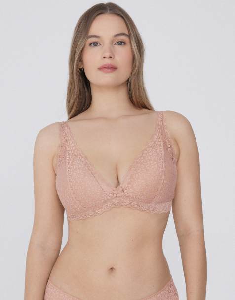 Tezenis Havana lace triangle bra in beige - view 1