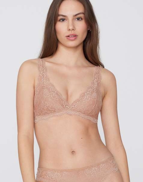 Tezenis Havana lace triangle bra in beige - view 1