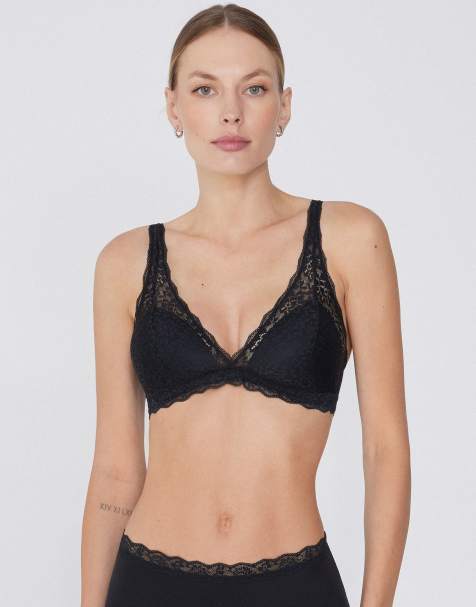 Tezenis Havana lace triangle bra in black - view 1