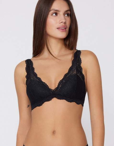 Tezenis Havana lace triangle bra in black - view 1