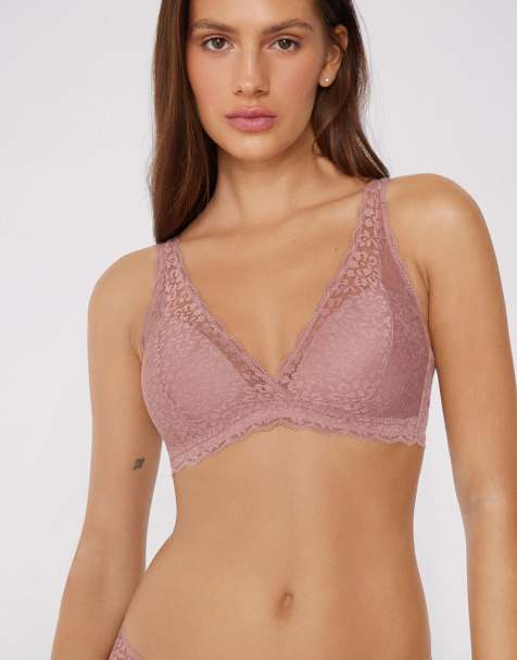 Tezenis Havana lace triangle bra in champagne pink - view 1