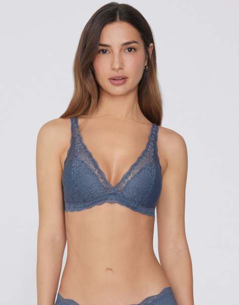 Tezenis Havana lace triangle bra in galactic blue - view 1