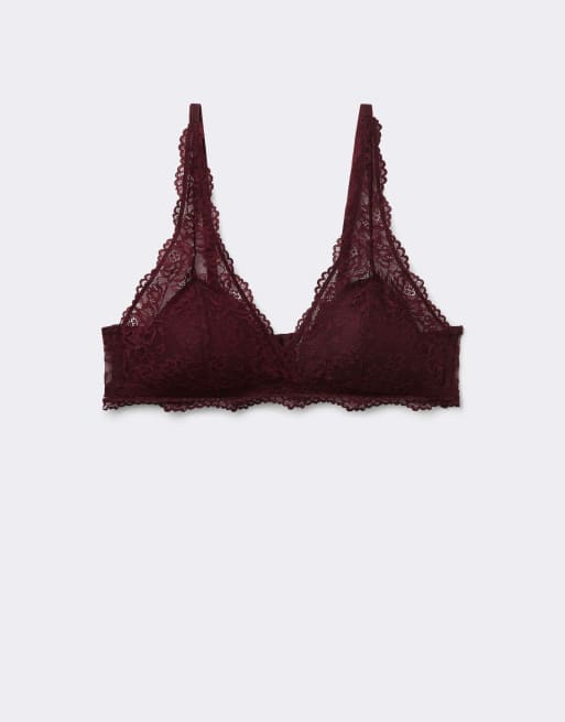 Tezenis Havana lace triangle bra in precious ruby, 5 of 5