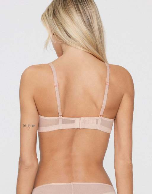 Tezenis Havana&nbsp;tulle&nbsp;lightly&nbsp;padded&nbsp;triangle&nbsp;bra in rose skin, 2 of 5