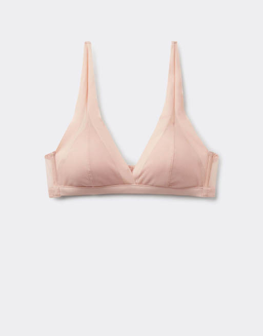 Tezenis Havana&nbsp;tulle&nbsp;lightly&nbsp;padded&nbsp;triangle&nbsp;bra in rose skin, 5 of 5