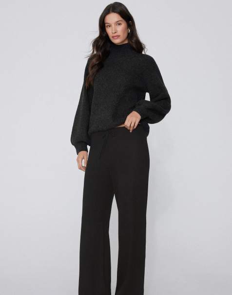 Tezenis Heavy palazzo trousers with wool in black - view 1
